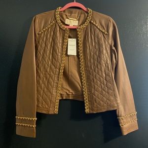 Michael Kors Sheepskin Leather Jacket size 10 NWT